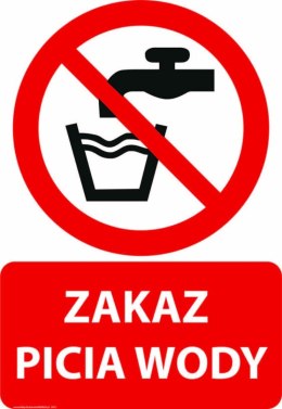 Tablica 20x30 cm ZAKAZ PICIA WODY