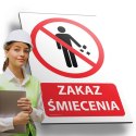 Tablica 20x30 cm ZAKAZ ŚMIECENIA