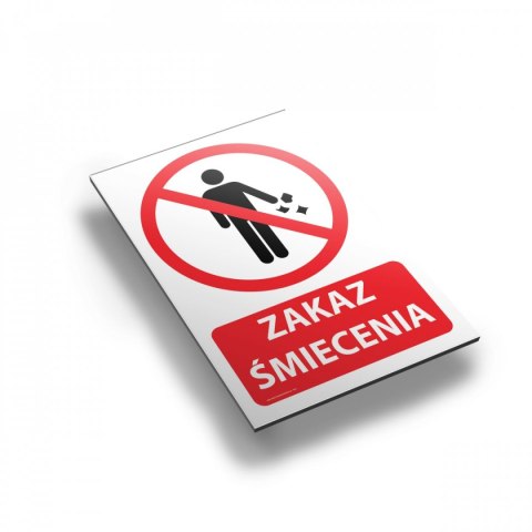 Tablica 20x30 cm ZAKAZ ŚMIECENIA Tablica 20x30 cm ZAKAZ ŚMIECENIA