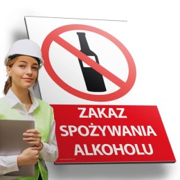 Tablica 20x30 cm ZAKAZ SPOŻYWANIA ALKOHOLU