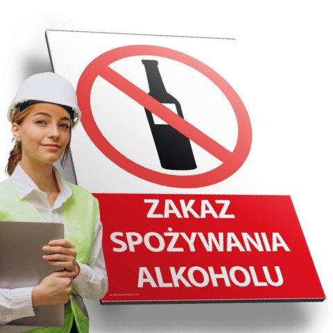 Tablica 20x30 cm ZAKAZ SPOŻYWANIA ALKOHOLU Tablica 20x30 cm ZAKAZ SPOŻYWANIA ALKOHOLU