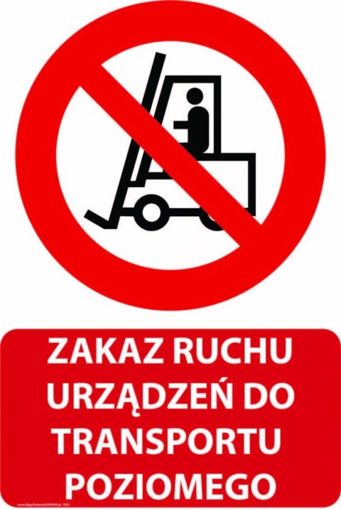 Tablica PVC 20x30 cm ZAKAZ RUCHU URZĄDZEŃ DO TRANSPORTU POZIOMEGO Tablica PVC 20x30 cm ZAKAZ RUCHU URZĄDZEŃ DO TRANSPORTU POZIOMEGO