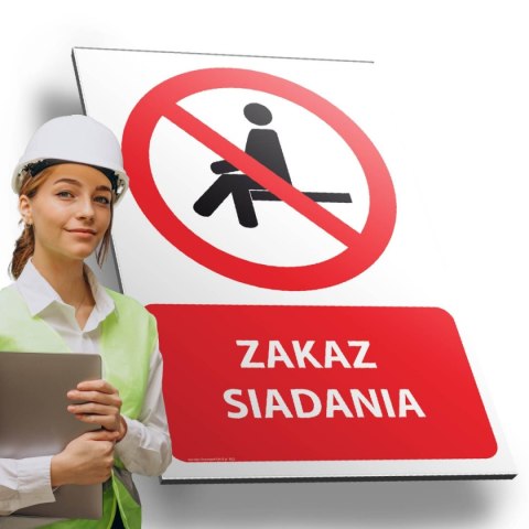 Tablica PVC 20x30 cm ZAKAZ SIADANIA Tablica PVC 20x30 cm ZAKAZ SIADANIA