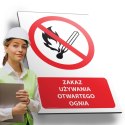 Tablica PVC 20x30 cm ZAKAZ UŻYWANIA OTWARTEGO OGNIA Tablica PVC 20x30 cm ZAKAZ UŻYWANIA OTWARTEGO OGNIA