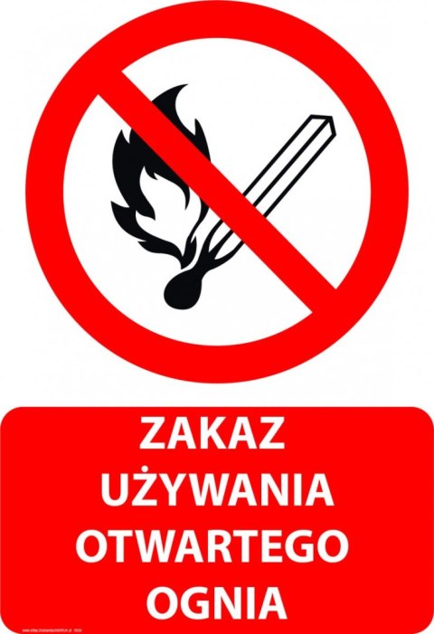 Tablica PVC 20x30 cm ZAKAZ UŻYWANIA OTWARTEGO OGNIA Tablica PVC 20x30 cm ZAKAZ UŻYWANIA OTWARTEGO OGNIA