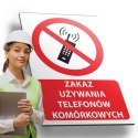 Tablica PVC 20x30 cm ZAKAZ UŻYWANIA TELEFONÓW KOMÓRKOWYCH