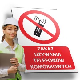 Tablica PVC 20x30 cm ZAKAZ UŻYWANIA TELEFONÓW KOMÓRKOWYCH