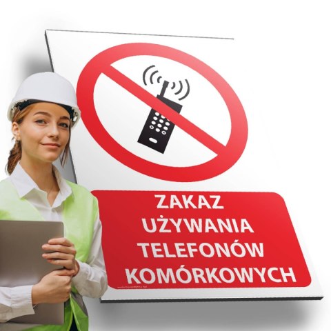 Tablica PVC 20x30 cm ZAKAZ UŻYWANIA TELEFONÓW KOMÓRKOWYCH Tablica PVC 20x30 cm ZAKAZ UŻYWANIA TELEFONÓW KOMÓRKOWYCH
