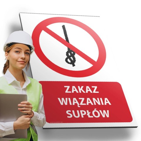 Tablica PVC 20x30 cm ZAKAZ WIĄZANIA SUPŁÓW Tablica PVC 20x30 cm ZAKAZ WIĄZANIA SUPŁÓW