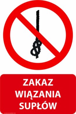 Tablica PVC 20x30 cm ZAKAZ WIĄZANIA SUPŁÓW