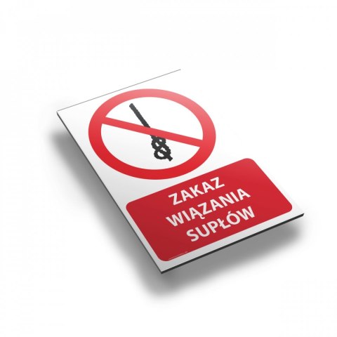 Tablica PVC 20x30 cm ZAKAZ WIĄZANIA SUPŁÓW Tablica PVC 20x30 cm ZAKAZ WIĄZANIA SUPŁÓW