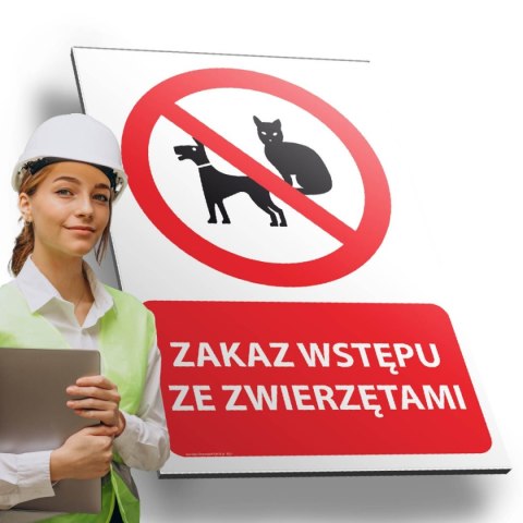 Tablica PVC 20x30 cm ZAKAZ WSTĘPU ZE ZWIERZĘTAMI Tablica PVC 20x30 cm ZAKAZ WSTĘPU ZE ZWIERZĘTAMI