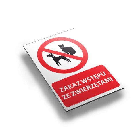 Tablica PVC 20x30 cm ZAKAZ WSTĘPU ZE ZWIERZĘTAMI Tablica PVC 20x30 cm ZAKAZ WSTĘPU ZE ZWIERZĘTAMI