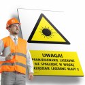 Tablica PVC 20x30cm UWAGA! PROMIENIOWANIE LASEROWE NIE SPOGLĄDAĆ W WIAZKĘ URZĄDZENIE LASEROWE KLASY 2