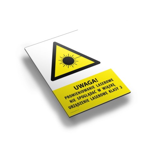 Tablica PVC 20x30cm UWAGA! PROMIENIOWANIE LASEROWE NIE SPOGLĄDAĆ W WIAZKĘ URZĄDZENIE LASEROWE KLASY 2 Tablica PVC 20x30cm UWAGA! PROMIENIOWANIE LASEROWE NIE SPOGLĄDAĆ W WIAZKĘ URZĄDZENIE LASEROWE KLASY 2
