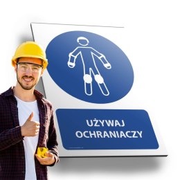 Tablica PVC 20x30cm UŻYWAJ OCHRANIACZY
