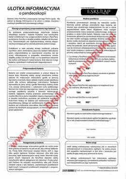Ulotka informacyjna o pandeoskopii - druk