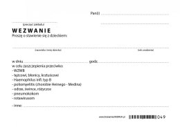 Wezwanie na szczepienie dziecka - druk
