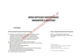 Wykaz dotyczący udostępnianej dokumentacji medycznej A-4
