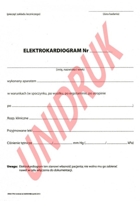 Wynik badania EKG - druk Wynik badania EKG - druk