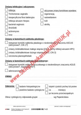 Wynik badania cytologicznego A5 - druk