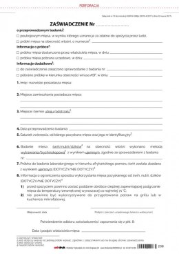 Zaświadczenie o przeprowadzonym badaniu - A4