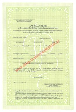 Zaświadczenie o ukończeniu kwalifikacyjnego kursu zawodowego
