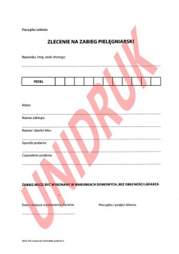Zlecenie na zabieg pielęgniarski - druk