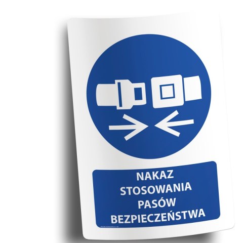 Naklejka 20x30 cm NAKAZ STOSOWANIA PASÓW BEZPIECZEŃSTWA Naklejka 20x30 cm NAKAZ STOSOWANIA PASÓW BEZPIECZEŃSTWA