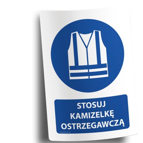 Naklejka 20x30 cm STOSUJ KAMIZELKĘ OSTRZEGAWCZĄ Naklejka 20x30 cm STOSUJ KAMIZELKĘ OSTRZEGAWCZĄ