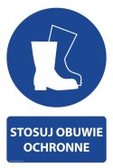 Naklejka 20x30 cm STOSUJ OBUWIE OCHRONNE
