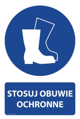 Naklejka 20x30 cm STOSUJ OBUWIE OCHRONNE