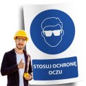 Naklejka 20x30 cm STOSUJ OCHRONĘ OCZU