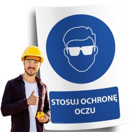 Naklejka 20x30 cm STOSUJ OCHRONĘ OCZU