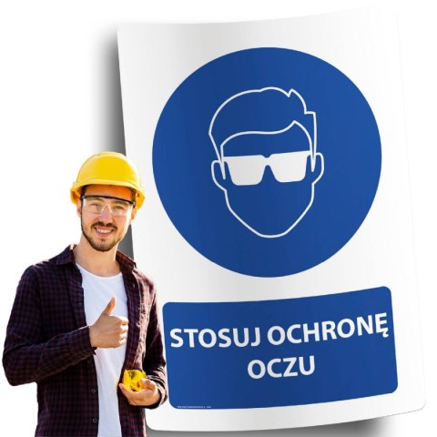 Naklejka 20x30 cm STOSUJ OCHRONĘ OCZU Naklejka 20x30 cm STOSUJ OCHRONĘ OCZU