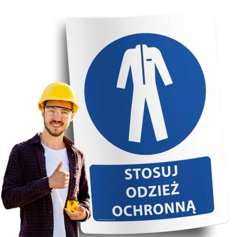 Naklejka 20x30 cm STOSUJ ODZIEŻ OCHRONNĄ Naklejka 20x30 cm STOSUJ ODZIEŻ OCHRONNĄ