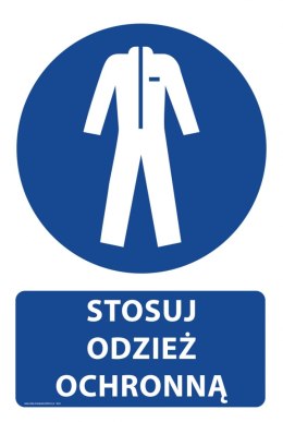 Naklejka 20x30 cm STOSUJ ODZIEŻ OCHRONNĄ