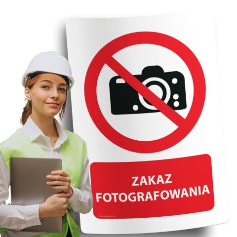 Naklejka 20x30 cm ZAKAZ FOTOGRAFOWANIA Naklejka 20x30 cm ZAKAZ FOTOGRAFOWANIA