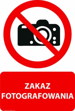 Naklejka 20x30 cm ZAKAZ FOTOGRAFOWANIA