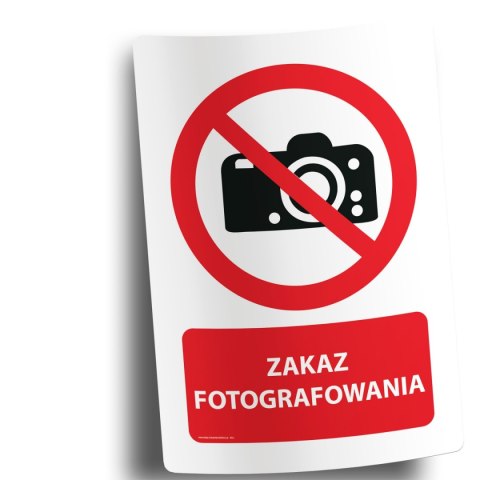 Naklejka 20x30 cm ZAKAZ FOTOGRAFOWANIA Naklejka 20x30 cm ZAKAZ FOTOGRAFOWANIA