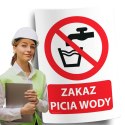 Naklejka 20x30 cm ZAKAZ PICIA WODY