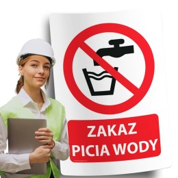 Naklejka 20x30 cm ZAKAZ PICIA WODY