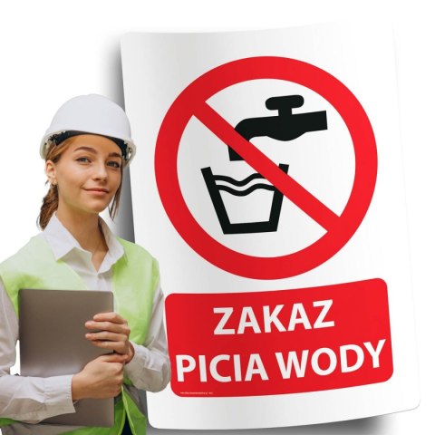 Naklejka 20x30 cm ZAKAZ PICIA WODY Naklejka 20x30 cm ZAKAZ PICIA WODY
