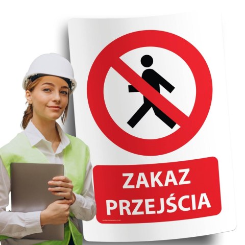 Naklejka 20x30 cm ZAKAZ PRZEJŚCIA Naklejka 20x30 cm ZAKAZ PRZEJŚCIA