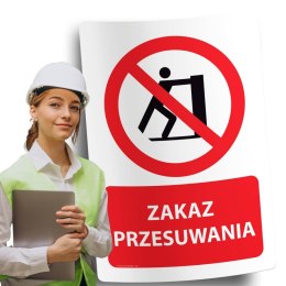 Naklejka 20x30 cm ZAKAZ PRZESUWANIA