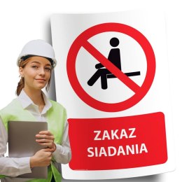 Naklejka 20x30 cm ZAKAZ SIADANIA