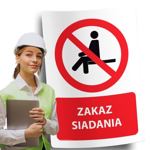 Naklejka 20x30 cm ZAKAZ SIADANIA Naklejka 20x30 cm ZAKAZ SIADANIA