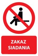Naklejka 20x30 cm ZAKAZ SIADANIA
