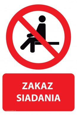 Naklejka 20x30 cm ZAKAZ SIADANIA