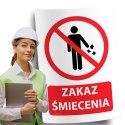 Naklejka 20x30 cm ZAKAZ ŚMIECENIA